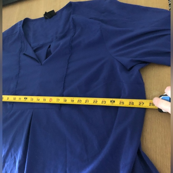 Lane Bryant|Royal blue chiffon long sleeve blouse with eyelet detail, plus size• - Picture 9 of 11